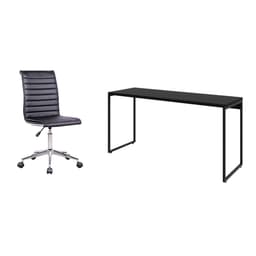 Conjunto de Mesa Studio 150 cm com Cadeira de Escritório Secretária Giratória Marilyn Preta