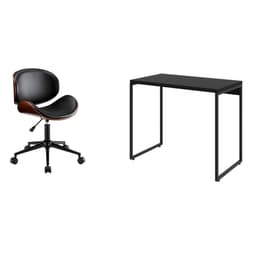 Conjunto de Mesa Studio com Cadeira de Escritório Diretor Giratória Bergen Preta