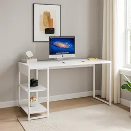 Escrivaninha com Estante Nanda Branca 150x75 cm