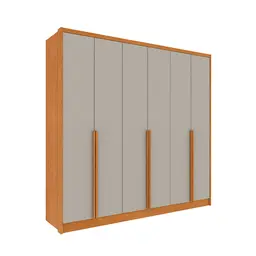 Guarda-Roupa Casal Pequin 6 Portas 6 Gavetas Cinamomo e Off White