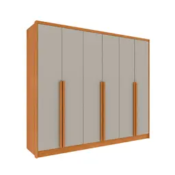 Guarda-Roupa Casal Poenia 6 Portas 6 Gavetas Cinamomo e Off White