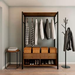 Guarda-Roupa Closet Michigan 2 Gavetas Preto e Marrom