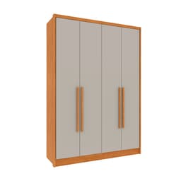 Guarda-Roupa Solteiro Max 4 Portas 2 Gavetas Cinamomo e Off White