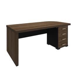 Mesa de Escritório Executiva 4 GV Lado Direito Marrom e Preta