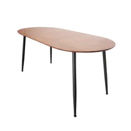 Mesa de Jantar Extensível Luna Carvalho e Preta