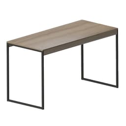 Mesa de Jantar Retangular Industrial com Tampo MDP UrbnFlex Preta e Mel 132 cm