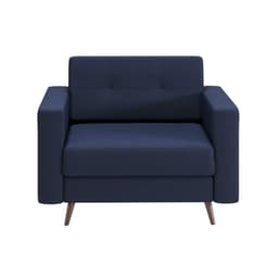 Poltrona Living Pé Palito Linho Cotton Azul Marinho