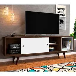 Rack Retrô Goslar Rustik Carvalho e Branco 162 cm