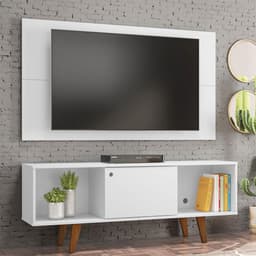 Rack com Painel para TV até 42 Polegadas Salah Branco 135 cm