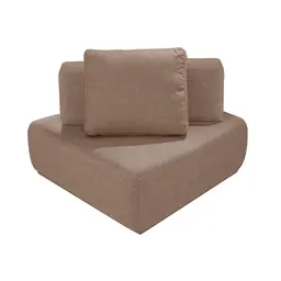 Sofá 1 Lugar Modular Dalí Poliéster Bege