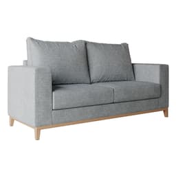 Sofá 2 Lugares Davos Base de Madeira Linho Cotton Cinza