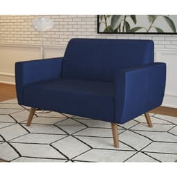 Sofá 2 Lugares Halifax Velosuede Azul Marinho