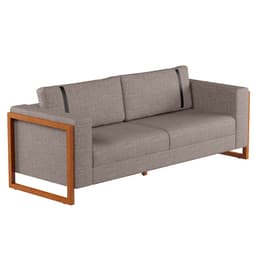 Sofá 2 Lugares Lin Linho Cinza e Amêndoa 180 cm