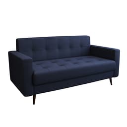 Sofá 2 Lugares Mariah Pé Palito Linho Cotton Azul Marinho