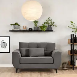 Sofá 2 Lugares Piacenza Suede Cinza 152 cm
