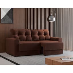 Sofá 2 Lugares Retrátil Lubeck Suede Marrom 140 cm