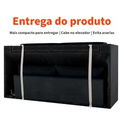 Sofá 2 Lugares Retrátil Lubeck Suede Preto 140 cm