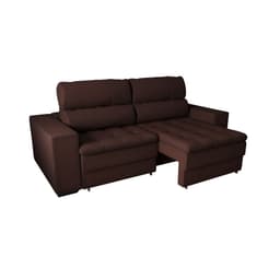 Sofá 2 Lugares Retrátil e Reclinável Montevideo Suede Marrom