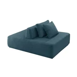 Sofá 2 Lugares e 1 Encosto Dalí Poliéster Azul