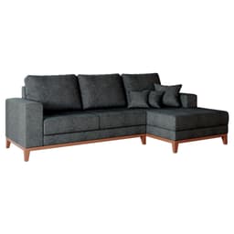 Sofá 3 Lugares Belgrado com Chaise Direito Linho Grafite 230 cm
