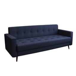 Sofá 3 Lugares Mariah Pé Palito Linho Cotton Azul Marinho