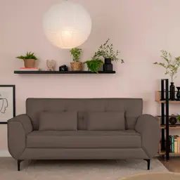 Sofá 3 Lugares Piacenza Linho Marrom 202 cm