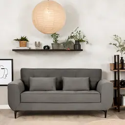 Sofá 3 Lugares Piacenza Suede Cinza 202 cm