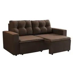 Sofá 3 Lugares Retrátil Amsterdã I Suede Marrom 180 cm
