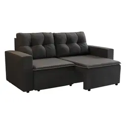 Sofá 3 Lugares Retrátil Amsterdã I Suede Preto 180 cm
