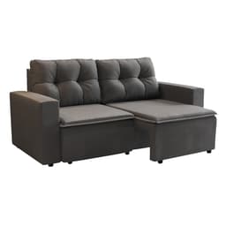 Sofá 3 Lugares Retrátil Amsterdã II Suede Grafite 210 cm