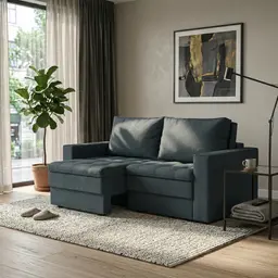 Sofá 3 Lugares Retrátil Berna Linho Cinza 180 cm