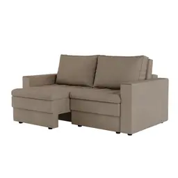 Sofá 3 Lugares Retrátil Berna Suede Bege 180 cm