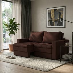 Sofá 3 Lugares Retrátil Berna Suede Marrom 180 cm