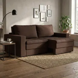 Sofá 3 Lugares Retrátil Berna Suede Marrom 210 cm