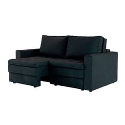 Sofá 3 Lugares Retrátil Berna Suede Preto 180 cm