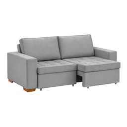 Sofá 3 Lugares Retrátil Classic Linho Cinza 180 cm