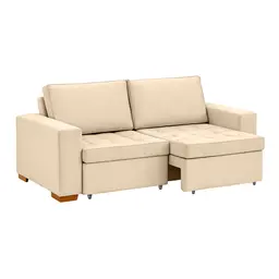Sofá 3 Lugares Retrátil Classic Suede Bege