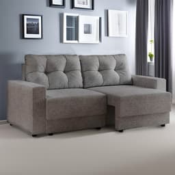 Sofá 3 Lugares Retrátil Louise Linho Grafite