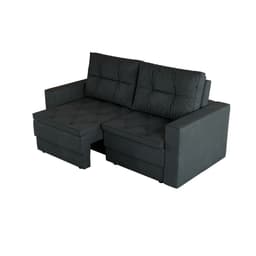 Sofá 3 Lugares Retrátil Lucerna Suede Grafite 180 cm