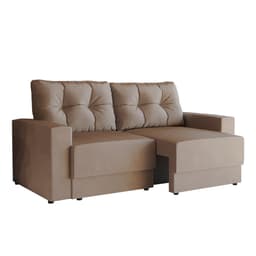 Sofá 3 Lugares Retrátil Shelby Suede Bege