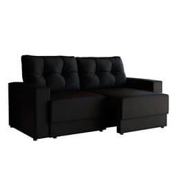 Sofá 3 Lugares Retrátil Shelby Suede Preto
