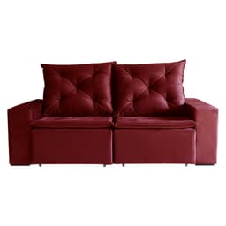 Sofá 3 Lugares Retrátil e Reclinável Barcelona Suede Bordô