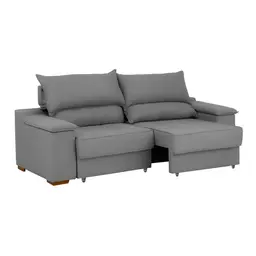 Sofá 3 Lugares Retrátil e Reclinável Baris com USB Suede Grafite 230 cm