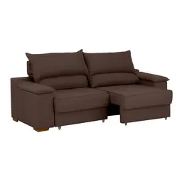 Sofá 3 Lugares Retrátil e Reclinável Baris com USB Suede Marrom 230 cm