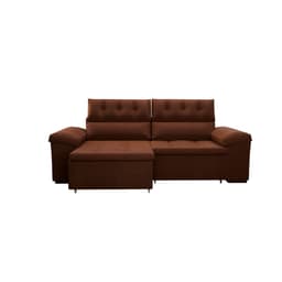 Sofá 3 Lugares Retrátil e Reclinável Herzog Veludo Marrom 220 cm