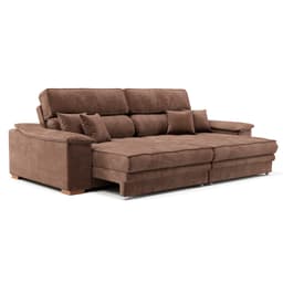 Sofá 3 Lugares Retrátil e Reclinável Lupin Velosuede Marrom 214 cm