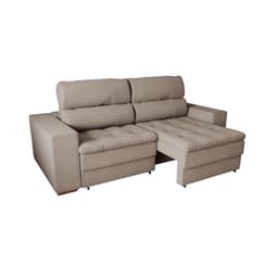 Sofá 3 Lugares Retrátil e Reclinável Montevideo Suede Bege