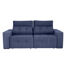 Sofá 3 Lugares Retrátil e Reclinável Roma Suede Azul