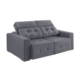Sofá 3 Lugares Retrátil e Reclinável Roma Suede Cinza 180 cm