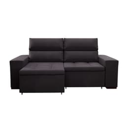 Sofá 3 Lugares Retrátil e Reclinável Spencer Veludo Grafite 220 cm
